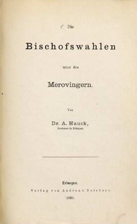 Die Bischofswahlen unter den Merovingern