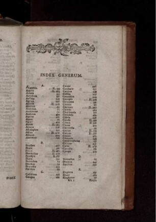 INDEX GENERUM.