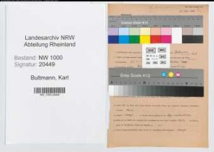 Entnazifizierung Karl Bultmann, geb. 23.04.1893 (Magazinverwalter)