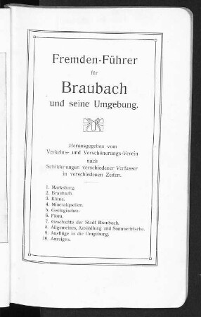 Fremden-Führer für Braubach und seine Umgebung