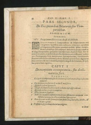Pars Secunda. De Exceptionibus Dilatoriis seu Temporalibus.