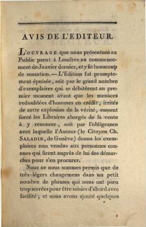 Coup d'Oeil politique sur le Continent