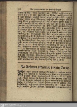 Na scheßnatu nedźelu po ßwjatej Trojizy