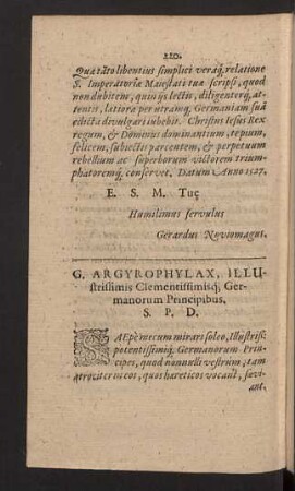 G. Argyrophylax. ... Germanorum Principibus.