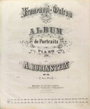 Kamennoi-Ostrov : album de portraits pour piano ; op. 10, 22
