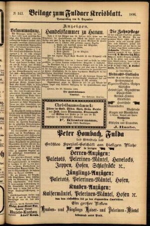 Zweite Ausgabe vom Donnerstag, den 03. Dezember 1896.