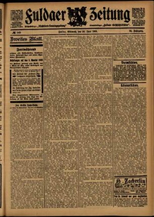 Zweite Ausgabe vom Mittwoch, den 28. Juni 1905.