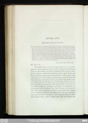 Letter XVII. Bethlehem and its Vicinity.