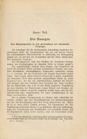 Grundzüge der mathematischen Chemie : Energetik der chemischen Erscheinungen