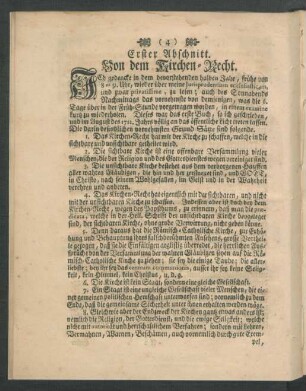 Erster Abschnitt. Von dem Kirchen-Recht
