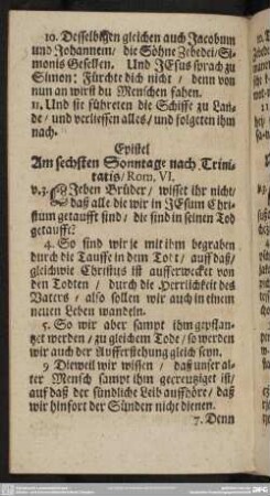 Am sechsten Sonntage nach Trinitatis