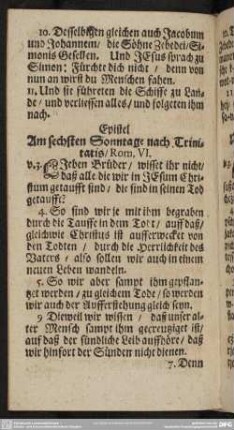 Am sechsten Sonntage nach Trinitatis