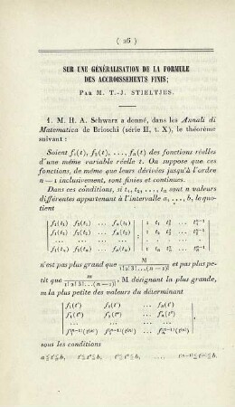 Sur une généralisation de la formule des accroissements finis.