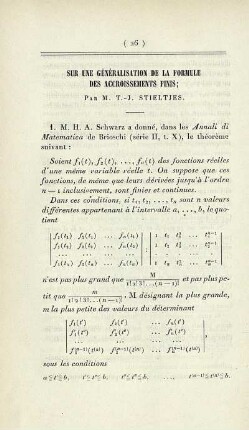 Sur une généralisation de la formule des accroissements finis.