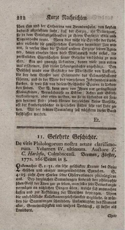 De vitis philologorum nostra aetate clarissimorum. Vol.VI.