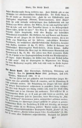 293-294 [Rezension] Maier, Friedrich, Die Briefe Pauli
