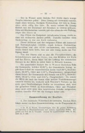 Zusammenfassung der Resultate.