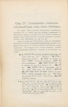 Cap. IV. Comparatio versionis Alexandrinae cum libro Hebraeo.