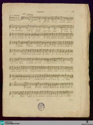 Hymne No. 6. Preis dir! Gottheit! : deine vierstimmige Hymne mit Soloparthien und Chören und mit Begleitung des Orchesters