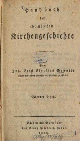 Handbuch der christlichen Kirchengeschichte. 4
