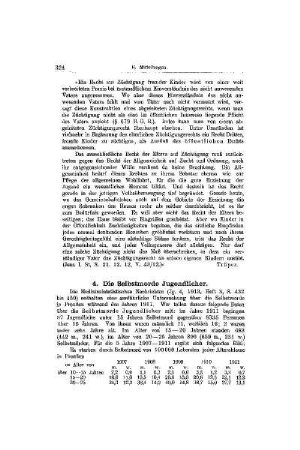 Die Selbstmorde Jugendlicher : [Mitteilungen]