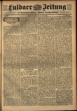 Zweite Ausgabe vom Samstag, den 11. Juni 1898.
