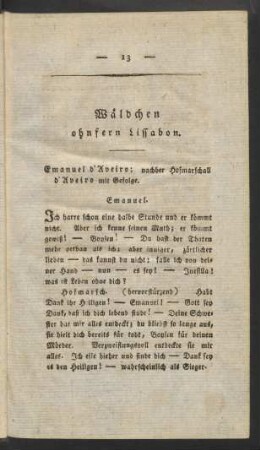 Wäldchen ohnfern Lissabon