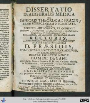 Dissertatio Inauguralis Medica De Sanioris Theoriae Ad Praxin Bene Exercendam Necessitate