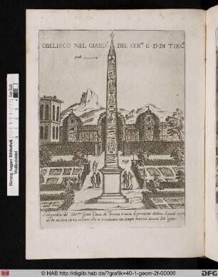 Obelisco nel giardino del Ser. mo g. d. di Toscana.