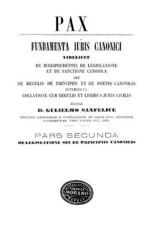 P. 2: Fundamenta iuris canonici. P. 2