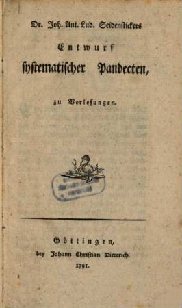 Entwurf systematischer Pandecten zu Vorlesungen