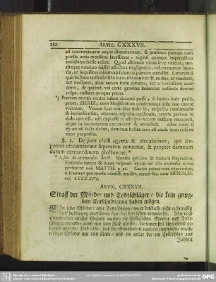 Artic. CXXXVII. Straff der Mörder und Todtschläger, die kein gnugsame Entschuldigung haben mögen