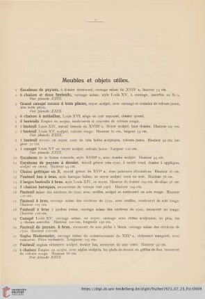 [I.] Meubles et objets utiles (No. 1 - 114)