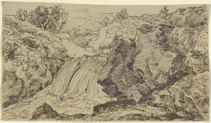 Landschaft mit Wasserfall