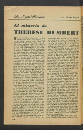 El misterio de Therese Humbert : La novela humana
