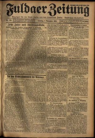 Erste Ausgabe vom Sonntag, den 04. November 1928.