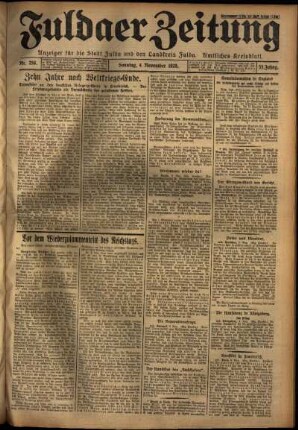 Erste Ausgabe vom Sonntag, den 04. November 1928.