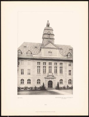 Rathaus, Ballenstedt: Ansicht des Mittelbaus (aus: Alfred Messel, 1912)