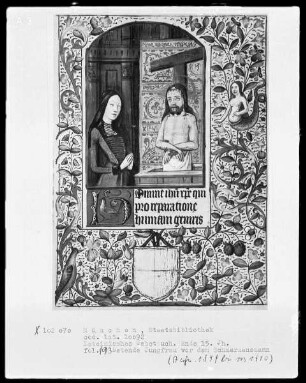 Lateinisches Gebetbuch mit französischem Kalender — Betende Jungfrau vor dem Schmerzensmann, Folio 193