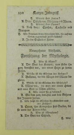Neunzehnter Abschnitt. Fortsetzung der Mythologie