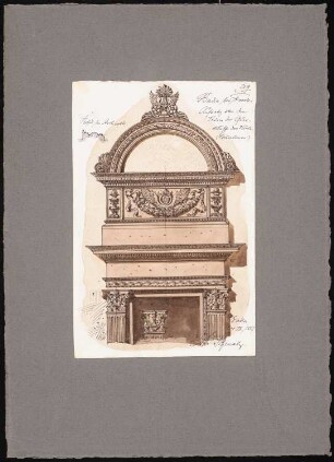 Reiseskizzen aus Italien: Fiesole: Türaufsatz in der Badia (Ansicht, Detail)
