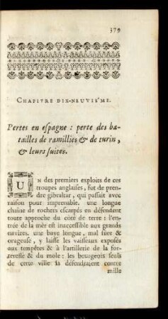 Chapitres Dix-Neuviéme. Pertes en espagne ...