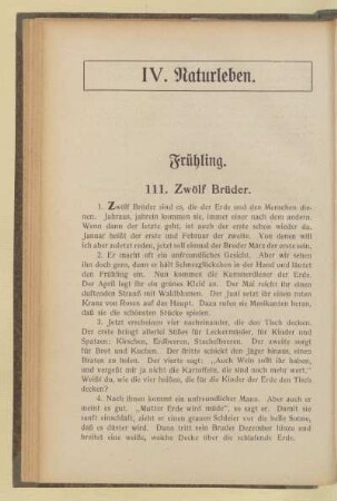 IV. Naturleben
