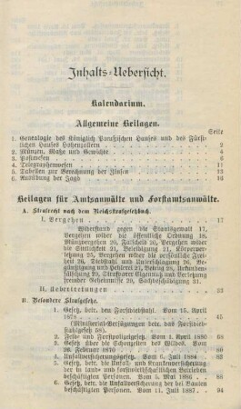 Inhalts-Uebersicht