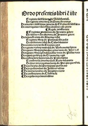 Ordo presentis libri e[st] iste