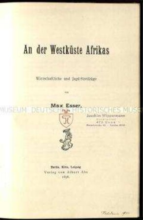 Abhandlung über den wirtschaftlichen Wert der Kolonie Deutsch-Ostafrika