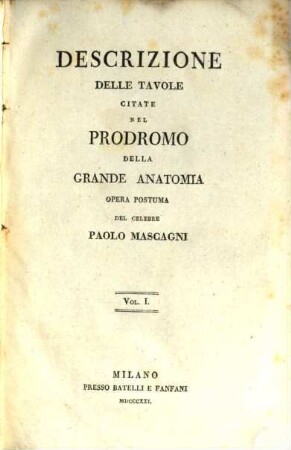 Descrizione delle tavole citate nel prodromo della grande anatomia, 1