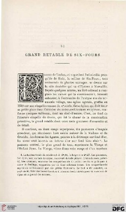 3. Pér. 5.1891: Le grand retable de Six-Fours