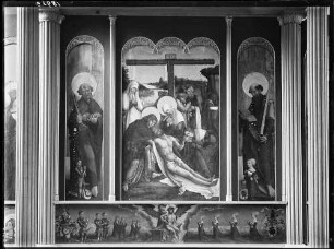 Hochhausen Evangelische Notburga-Kirche Hochaltar vor der Restaurierung