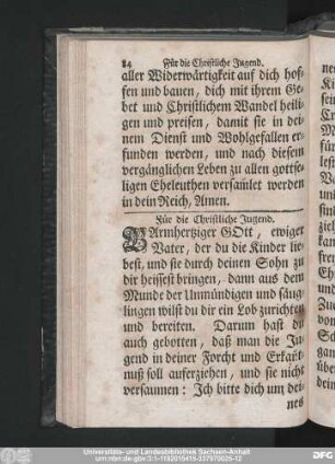 Für die Christliche Jugend.